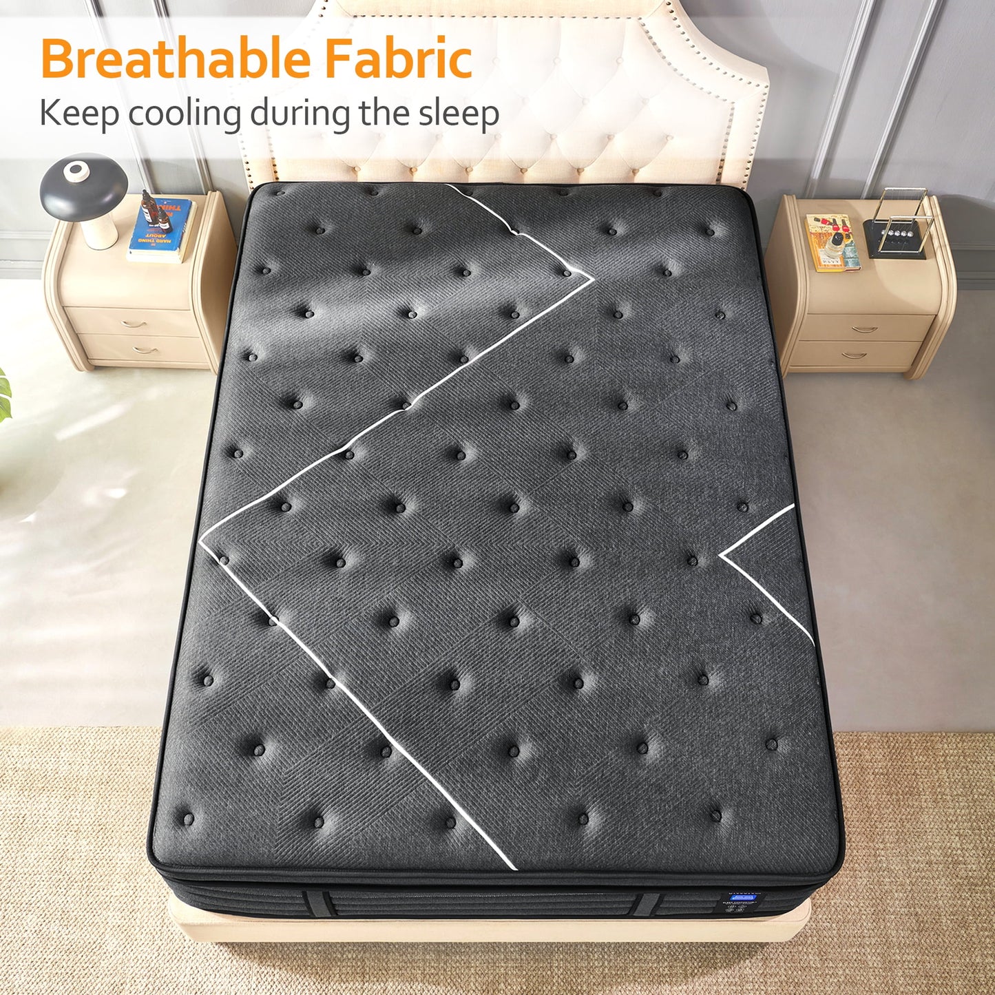 Slecofom 14 inch Firm to Extra Firm Feel Hybrid Mattress