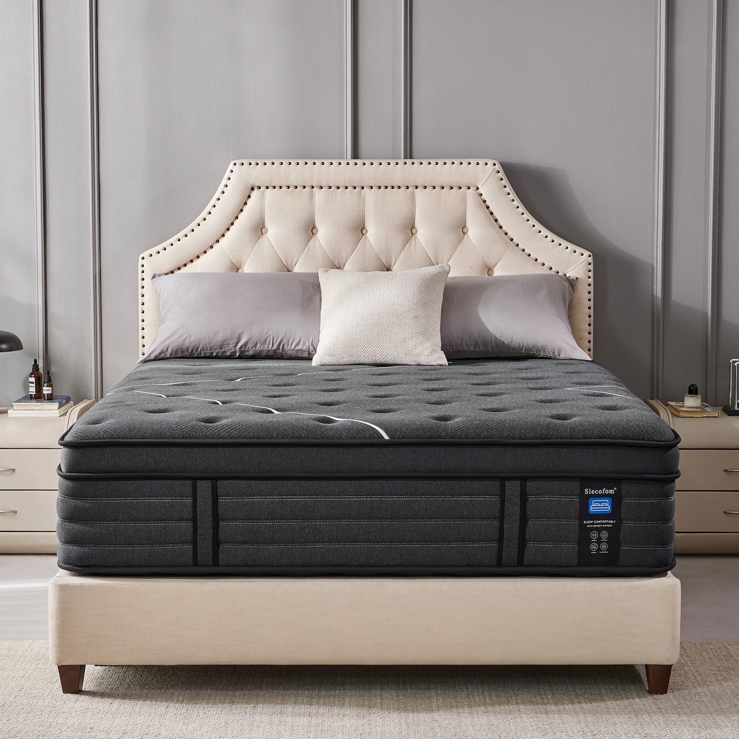Slecofom 14 inch Firm to Extra Firm Feel Hybrid Mattress