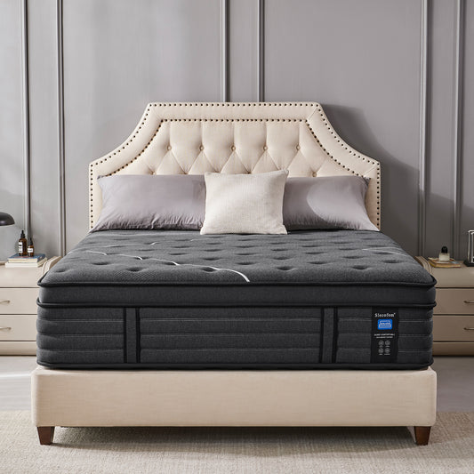 Slecofom 14 inch Firm to Extra Firm Feel Hybrid Mattress