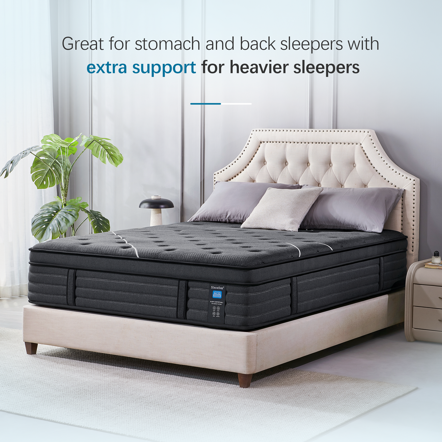 Slecofom 14 inch Firm to Extra Firm Feel Hybrid Mattress