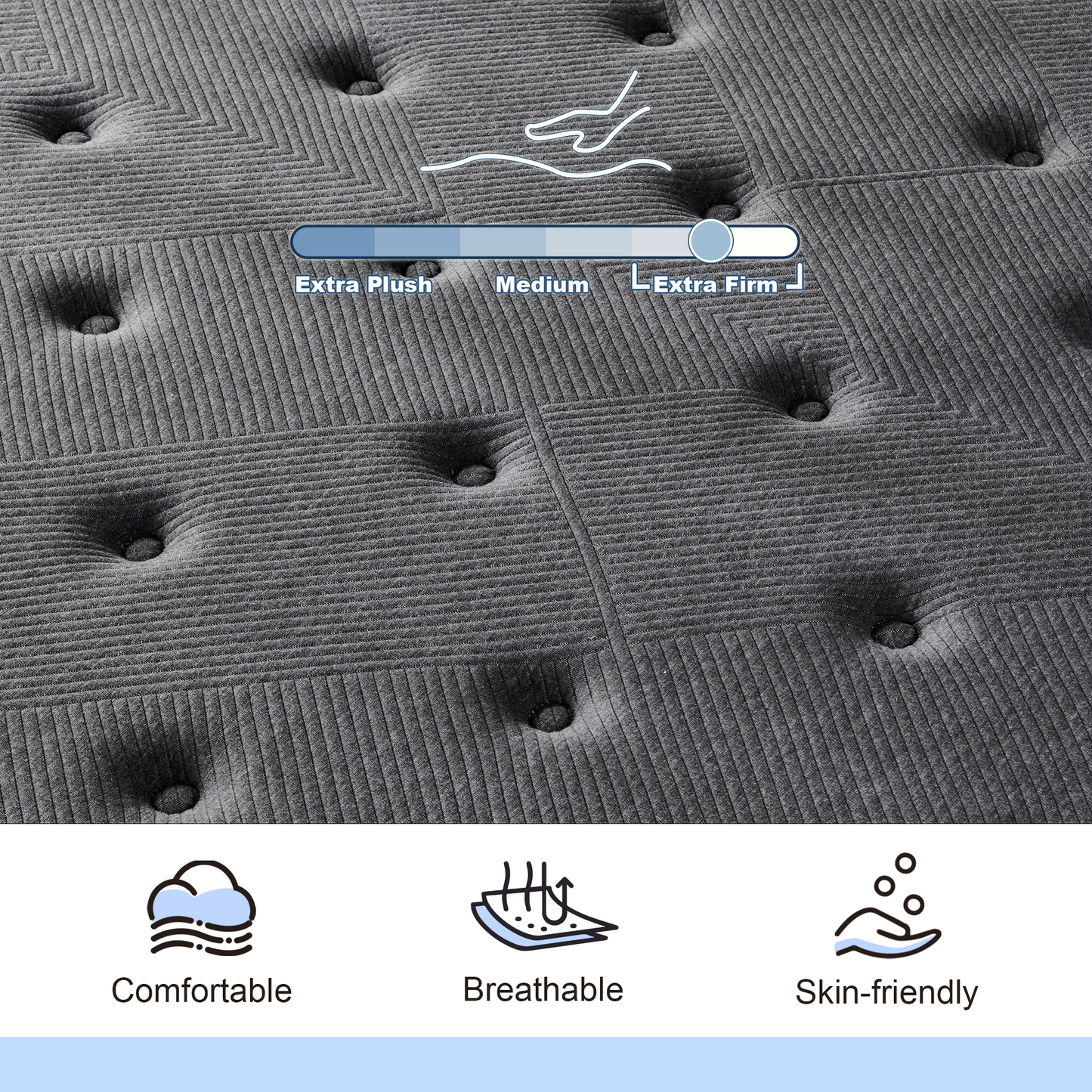 Slecofom 14 inch Firm to Extra Firm Feel Hybrid Mattress