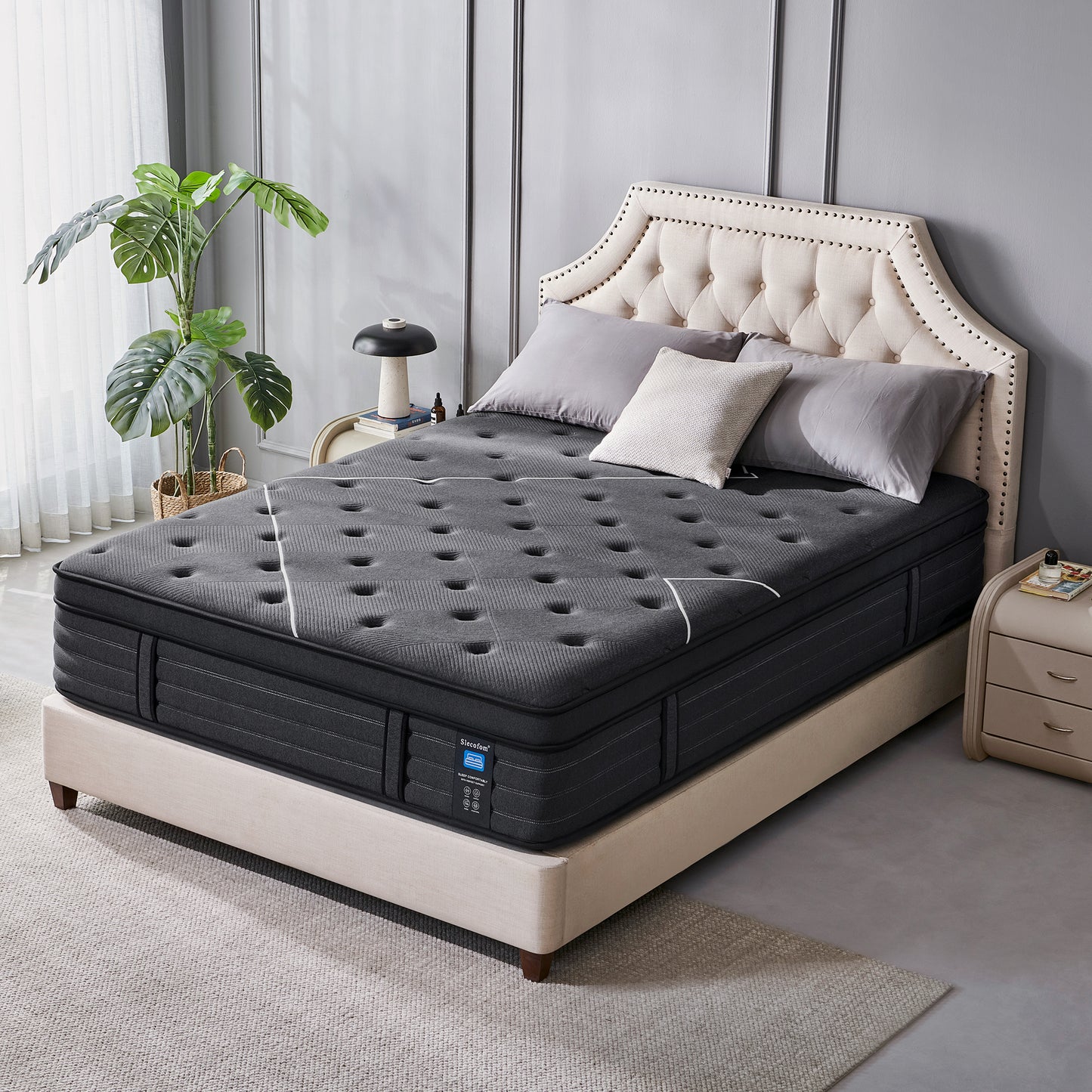 Slecofom 14 inch Firm to Extra Firm Feel Hybrid Mattress