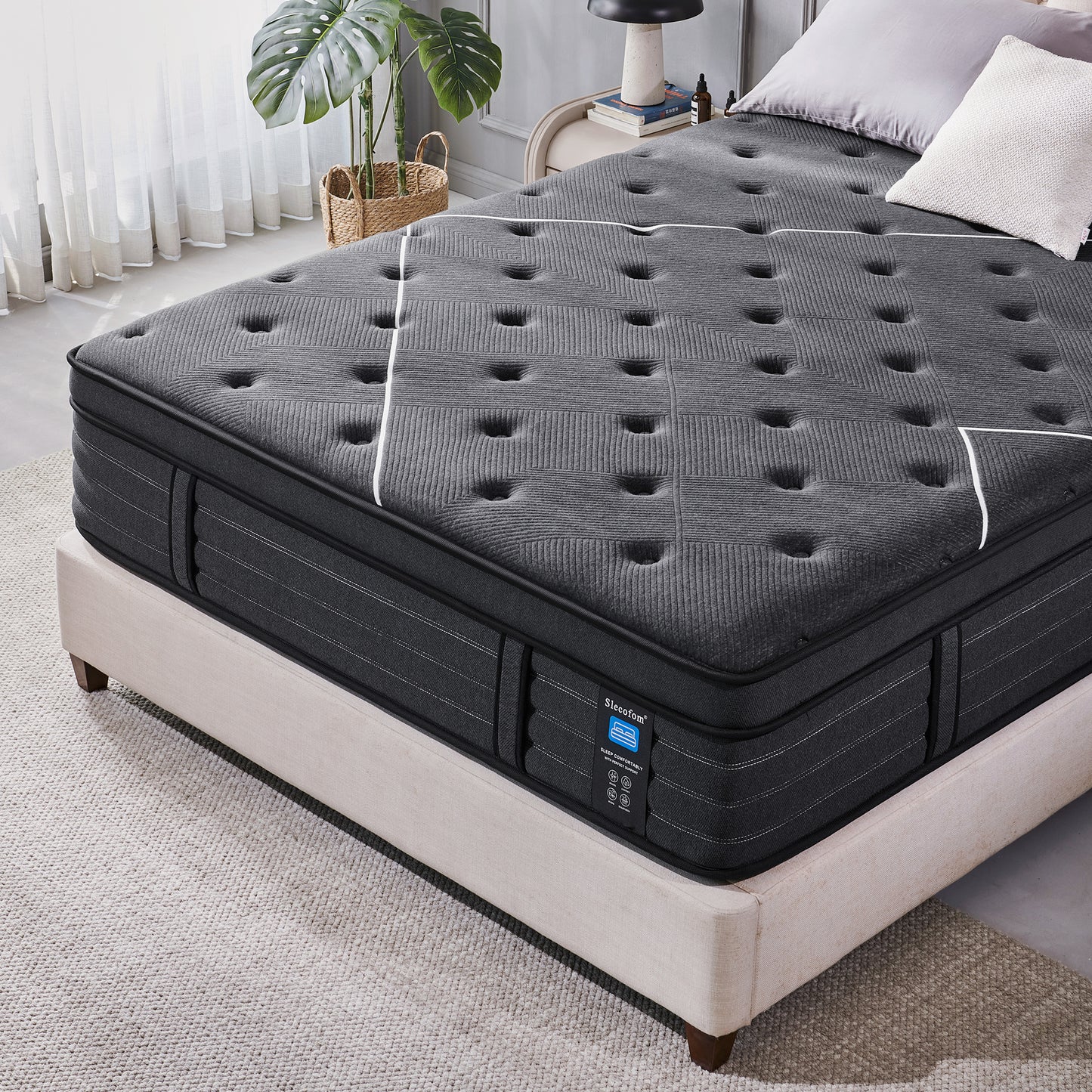 Slecofom 14 inch Firm to Extra Firm Feel Hybrid Mattress
