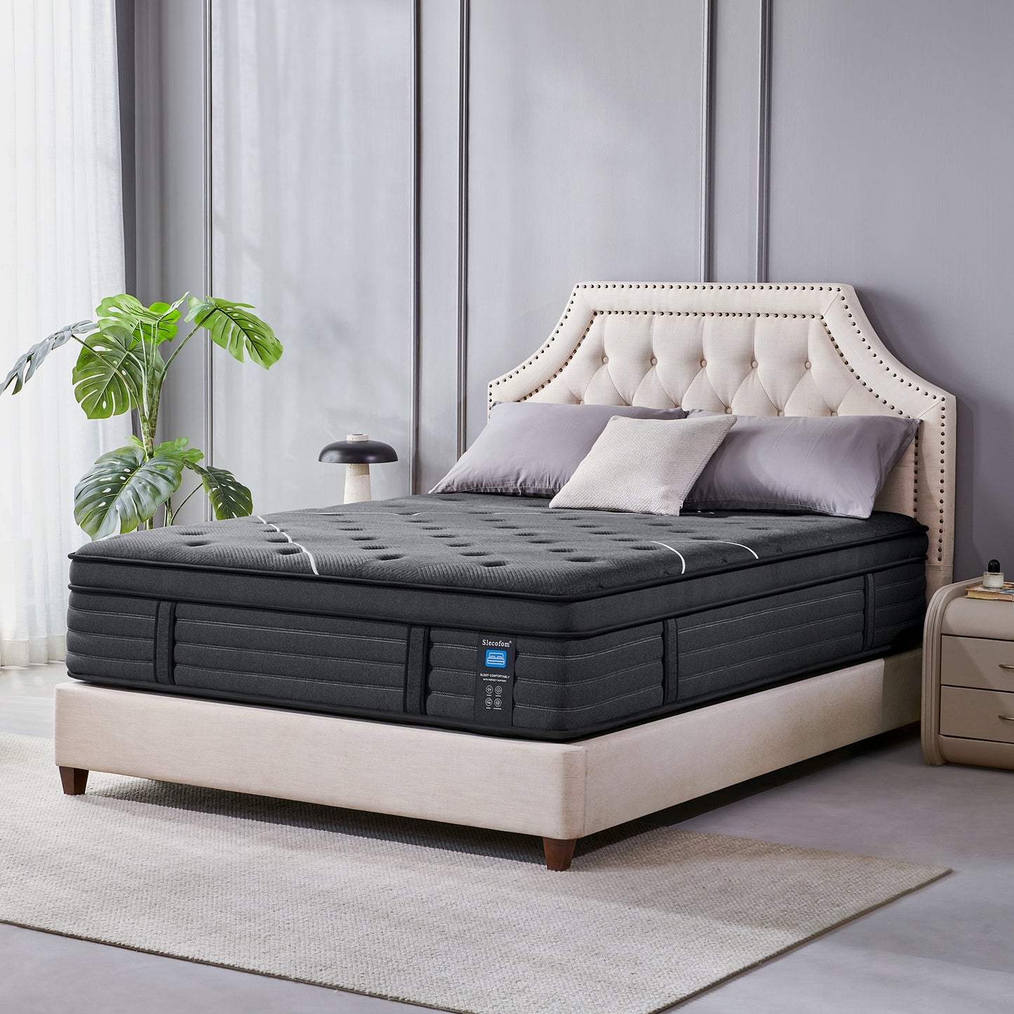 Slecofom 14 inch Firm to Extra Firm Feel Hybrid Mattress