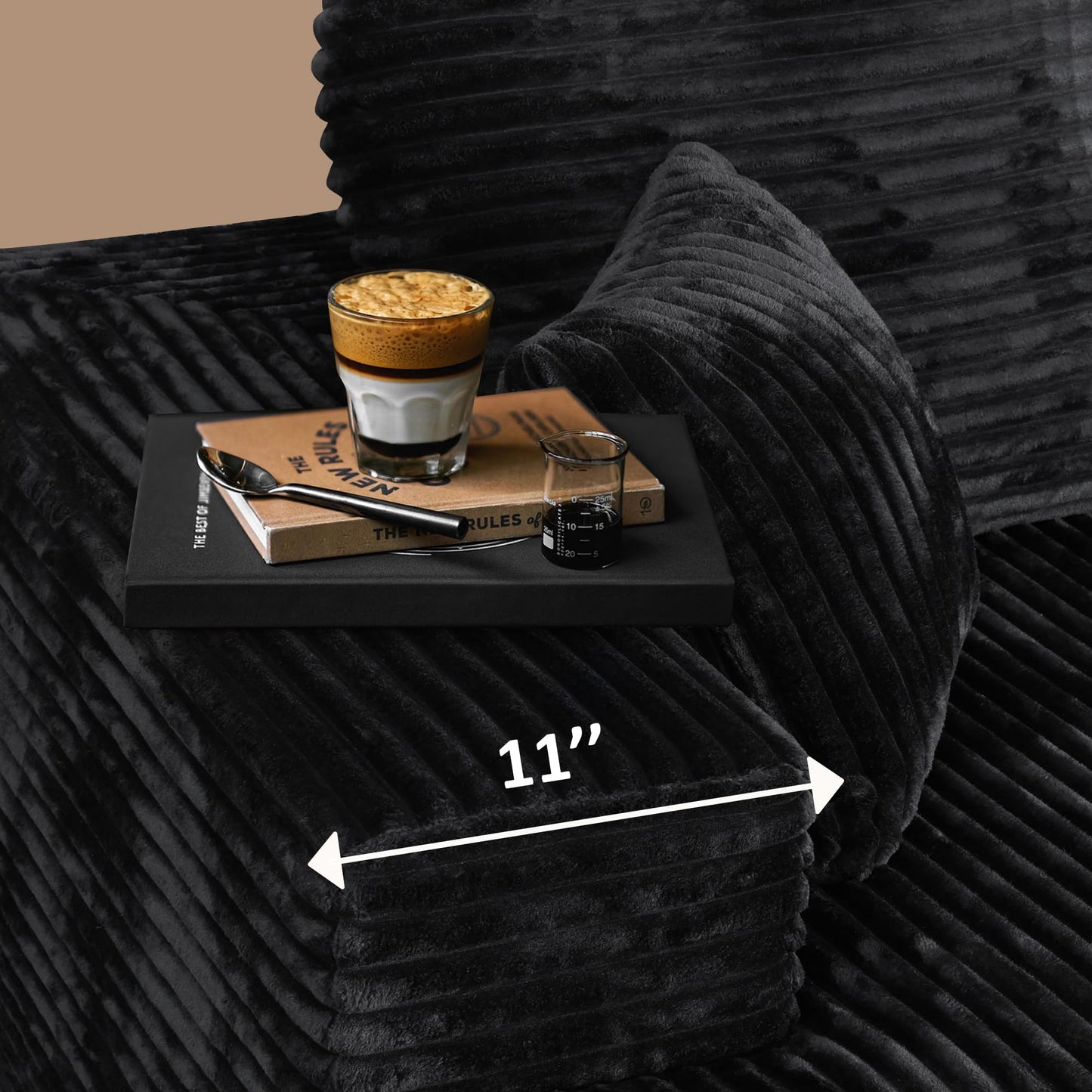 L-Shape Compressed Sofa, Chaise Lounge with Cushions, No Assembly Required