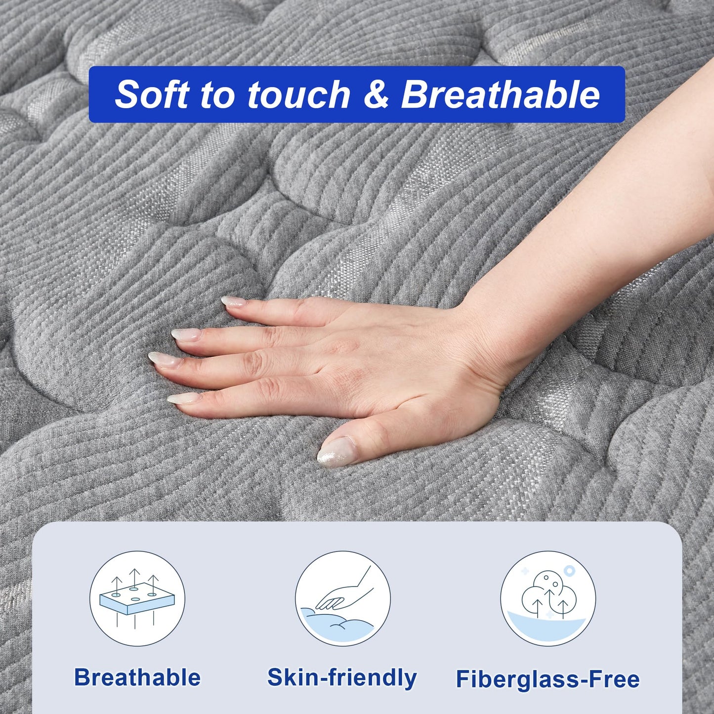 12 Inch Firm Innerspring Mattress Motion Isolation Fiberglass-Free