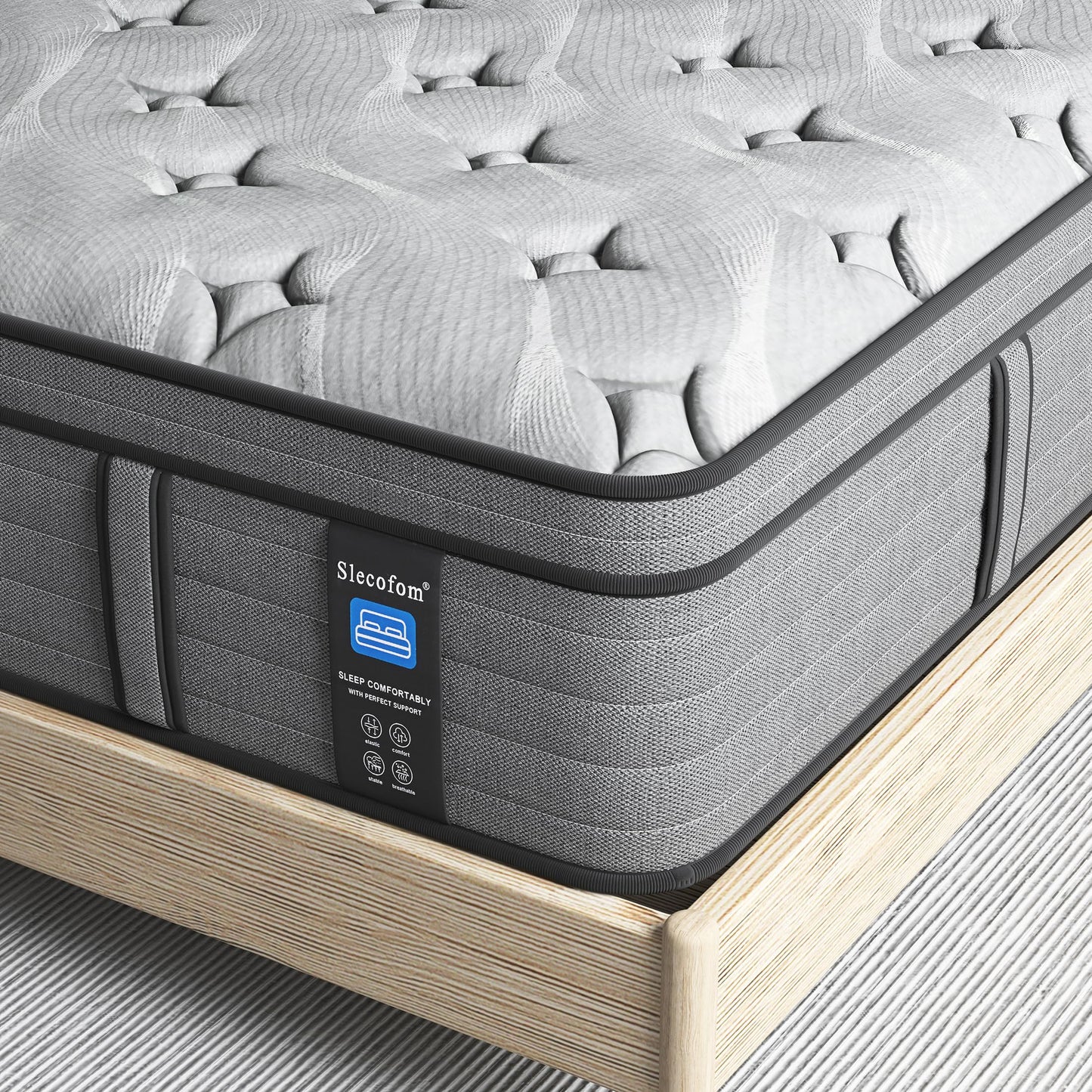 14 Inch Firm Innerspring Mattress Motion Isolation Fiberglass-Free