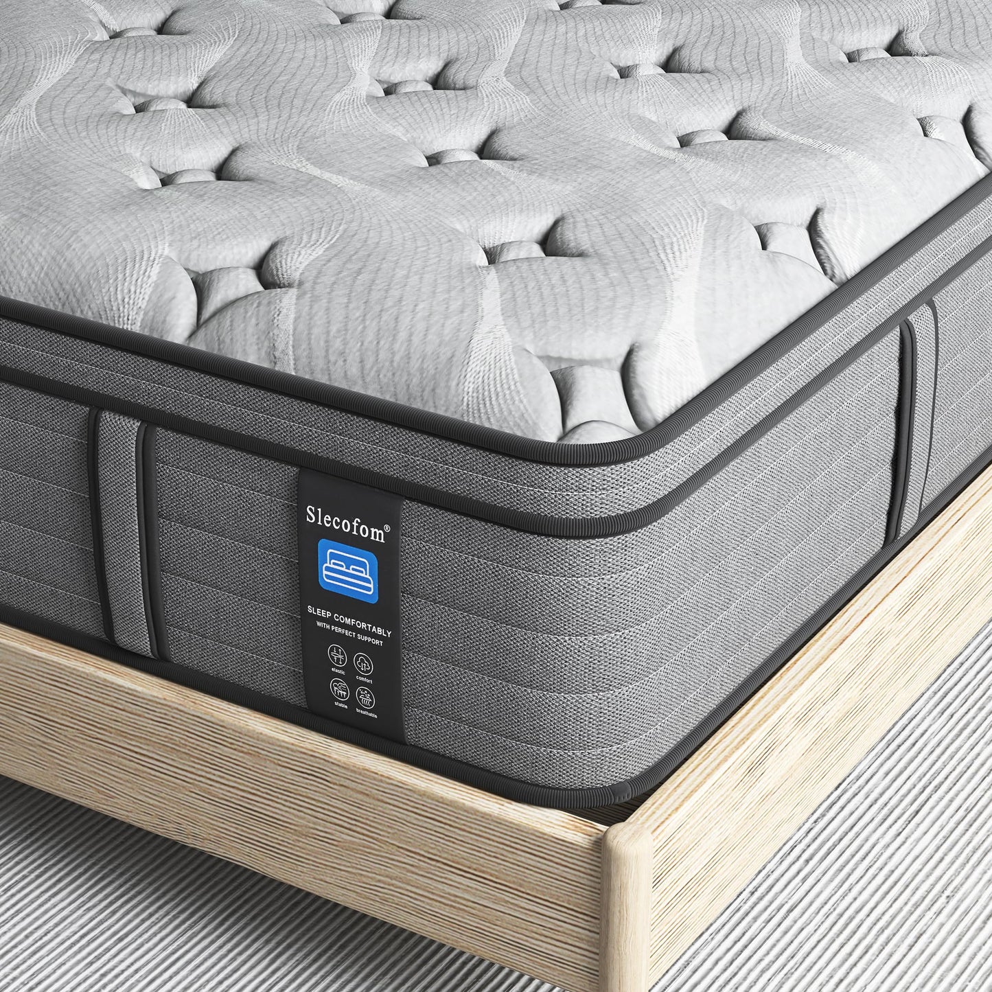 12 Inch Firm Innerspring Mattress Motion Isolation Fiberglass-Free
